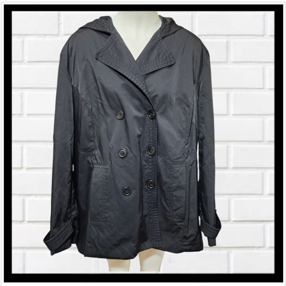 SONOMA Women's Black Double-Breasted Lined Coat/Jacket Outerwear Sz 1X